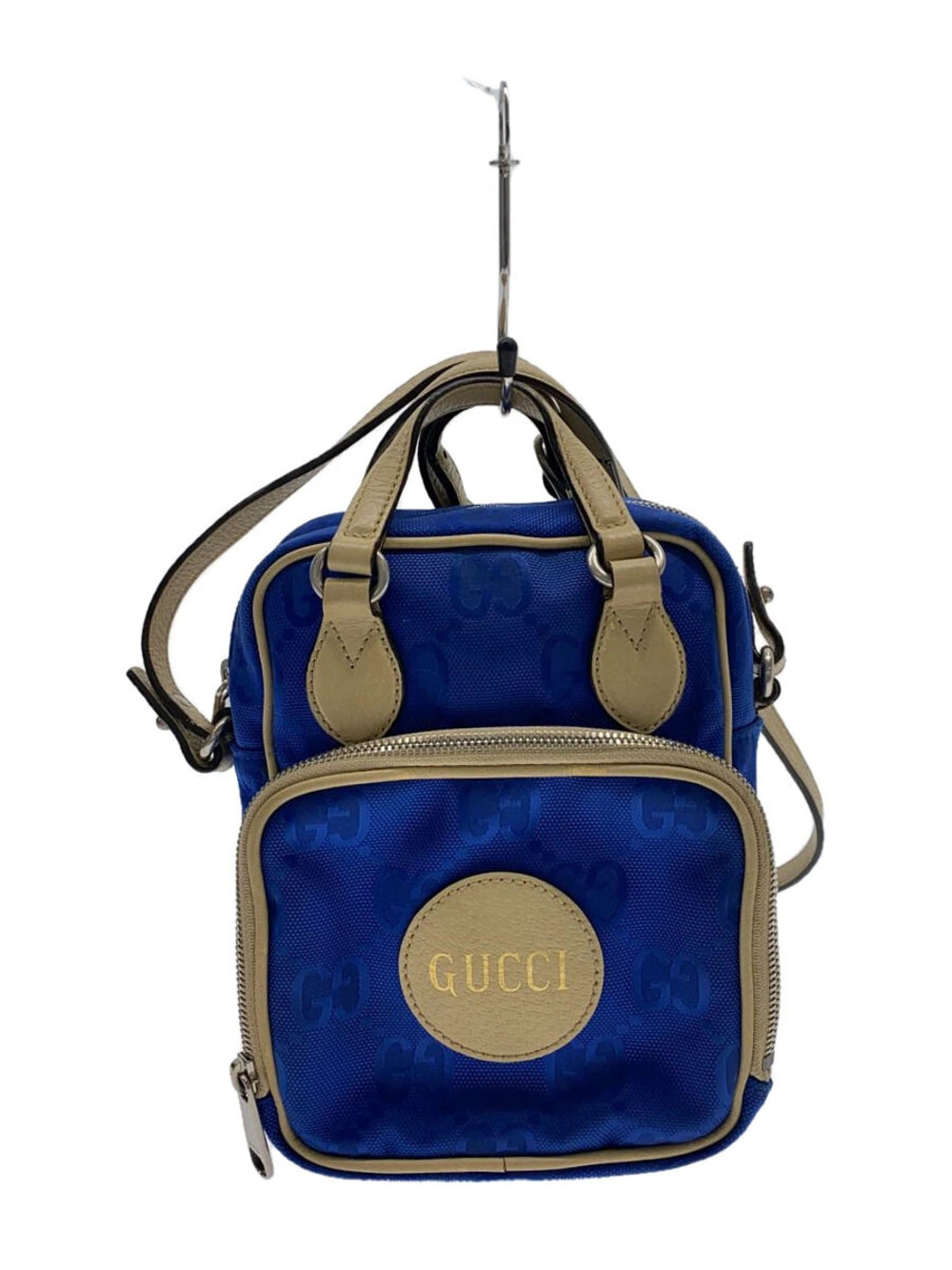 Gucci Shoulder Bag the Grid Canvas Blue All over